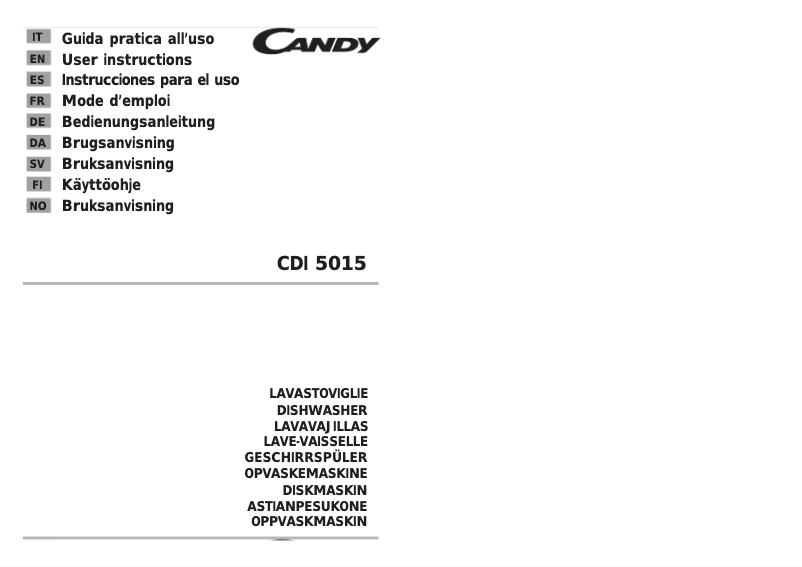 Page 1 of the manual User Manual Candy CDI 5015 S