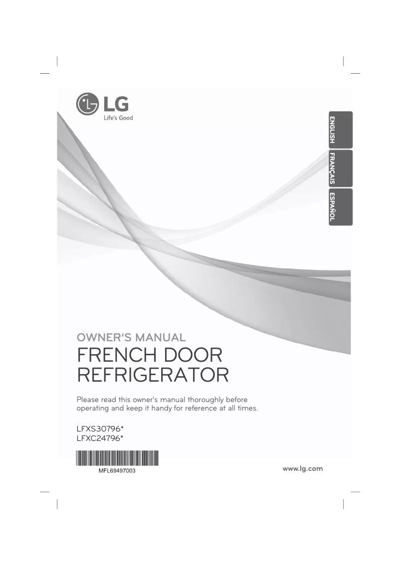 Page 1 de la notice Manuel utilisateur LG LFXC24796