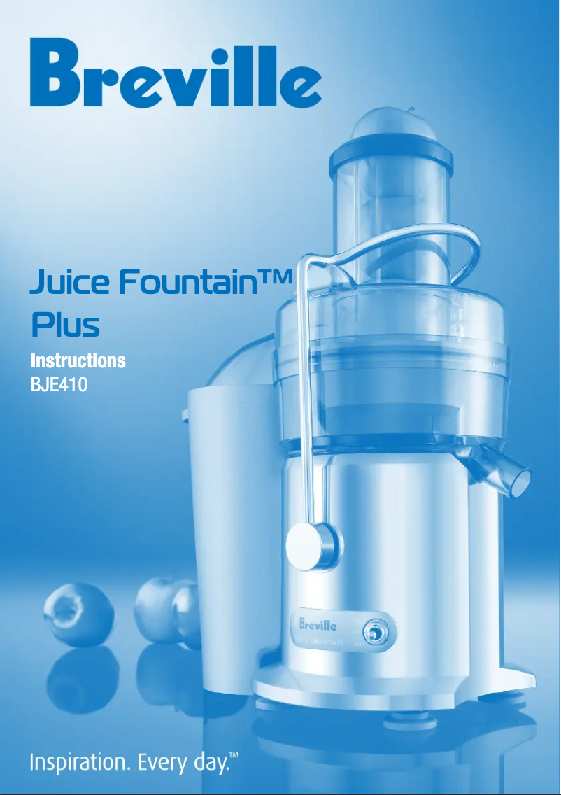 Page 1 de la notice Manuel utilisateur Breville Juice Fountain Plus BJE410