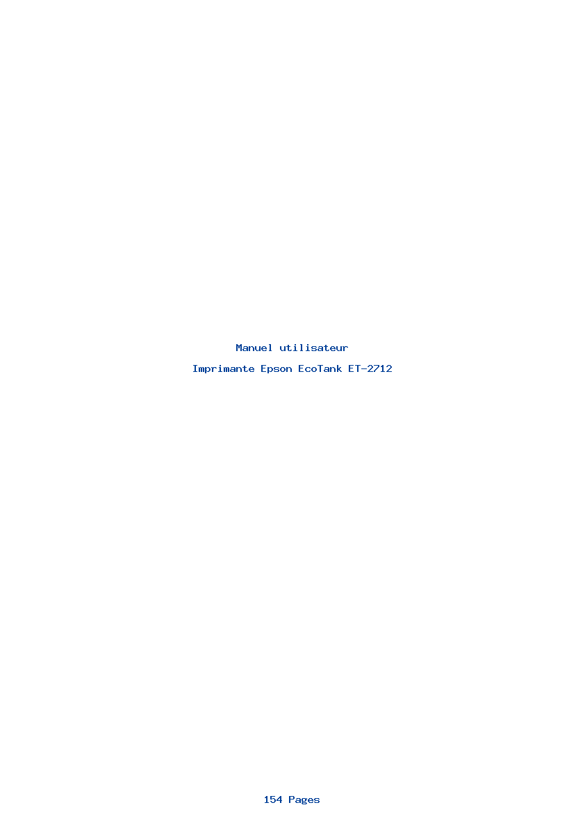 Page 1 de la notice Manuel utilisateur Epson EcoTank ET-2712
