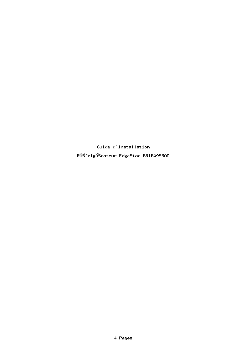 Page 1 de la notice Guide d'installation EdgeStar BR1500SSOD
