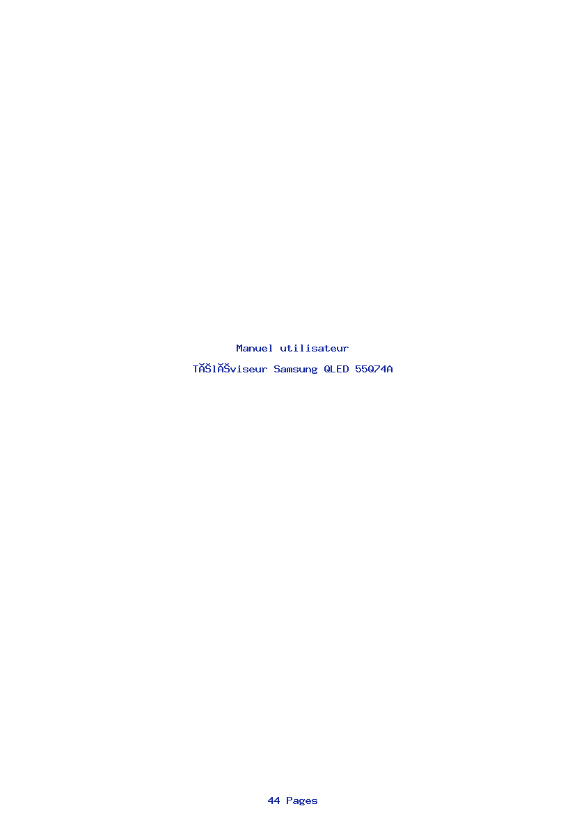Page 1 de la notice Manuel utilisateur Samsung QLED 55Q74A
