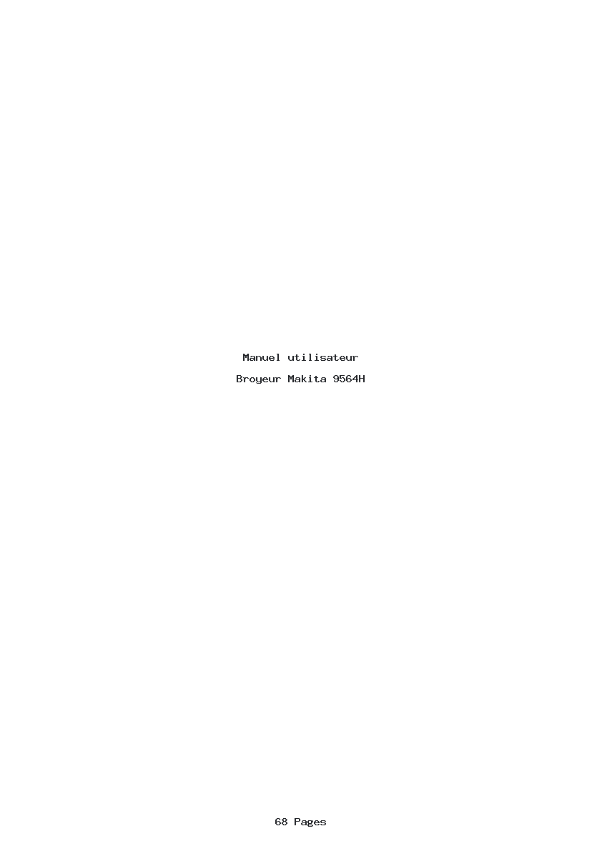 Page 1 de la notice Manuel utilisateur Makita 9564H