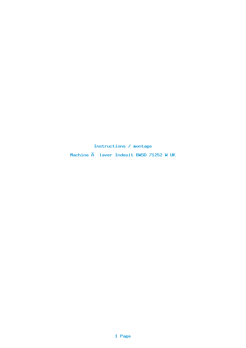 Image de la première page du manuel de l'appareil BWSD 71252 W UK