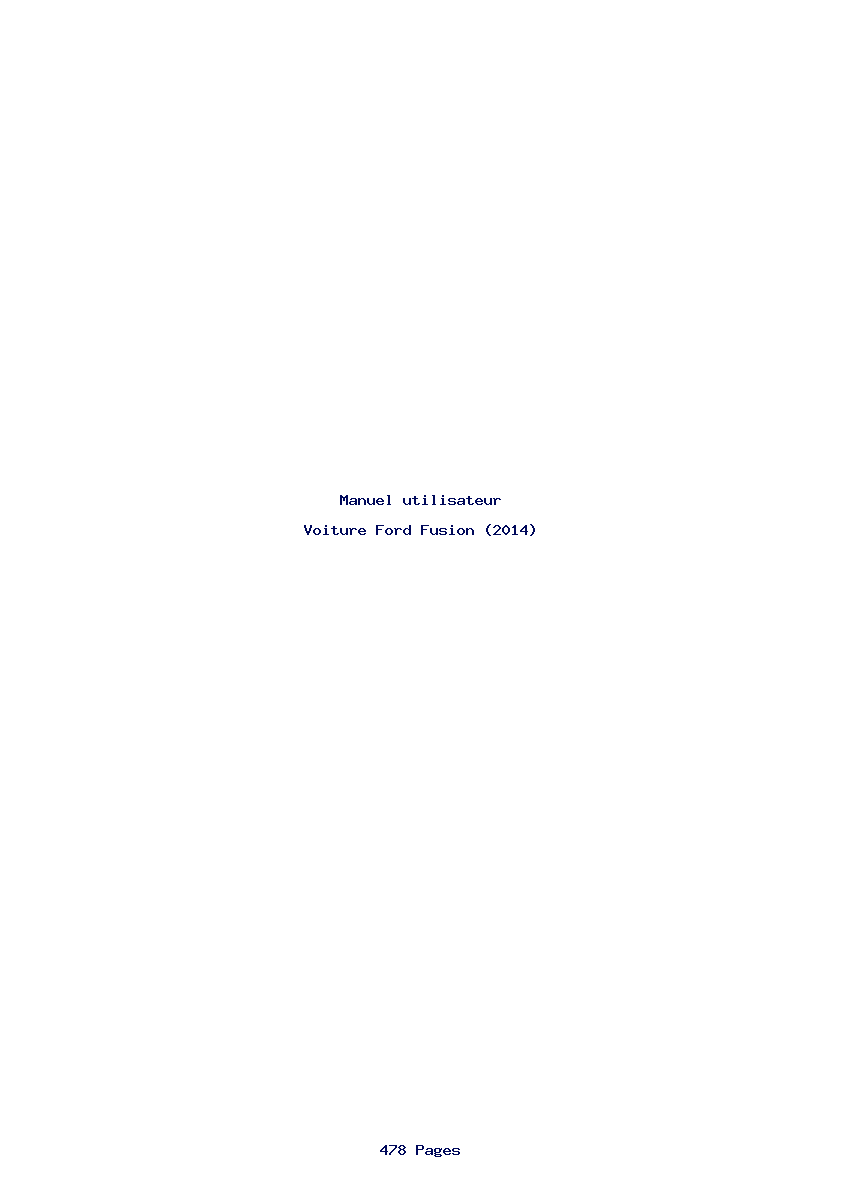 Page 1 de la notice Manuel utilisateur Ford Fusion (2014)