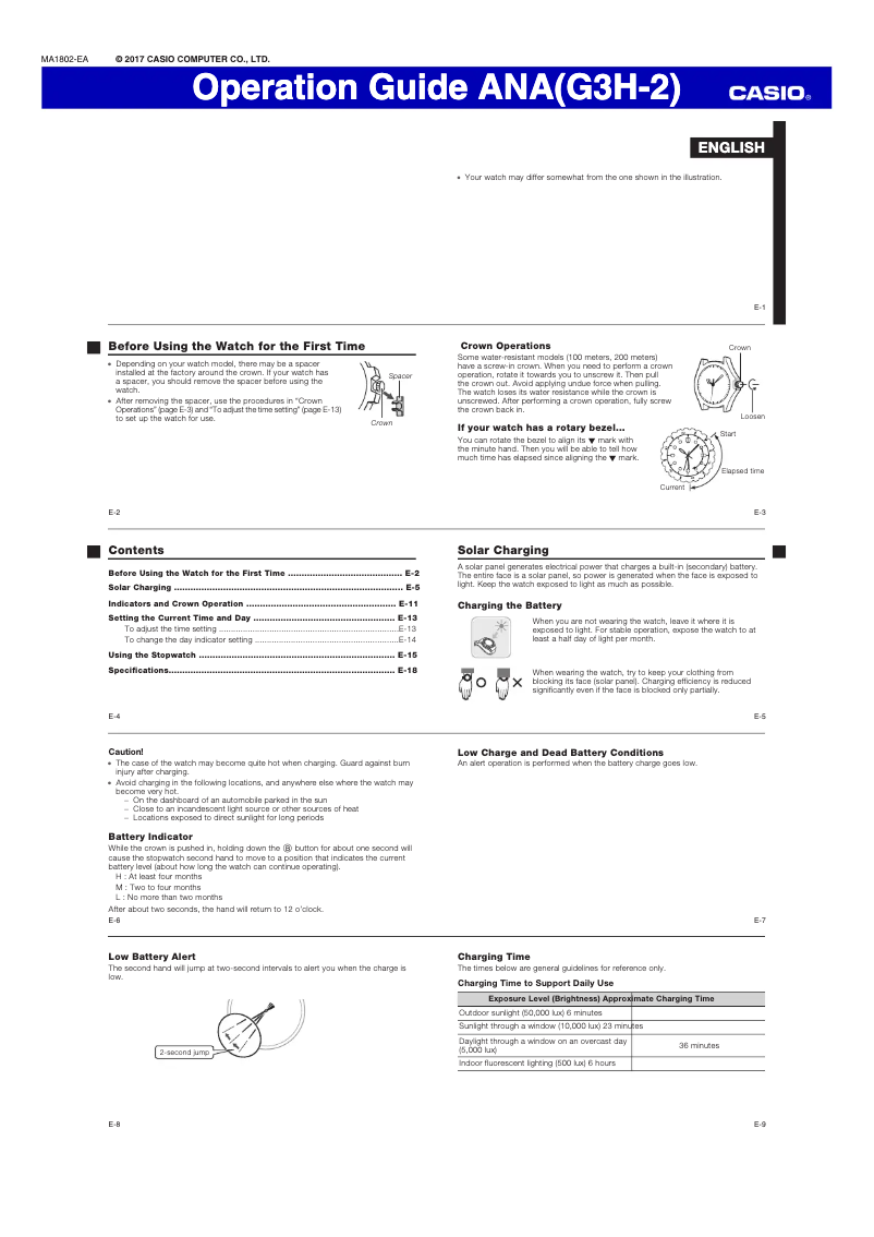 Page 1 de la notice Manuel utilisateur Casio Edifice EQS-920TR-2AER