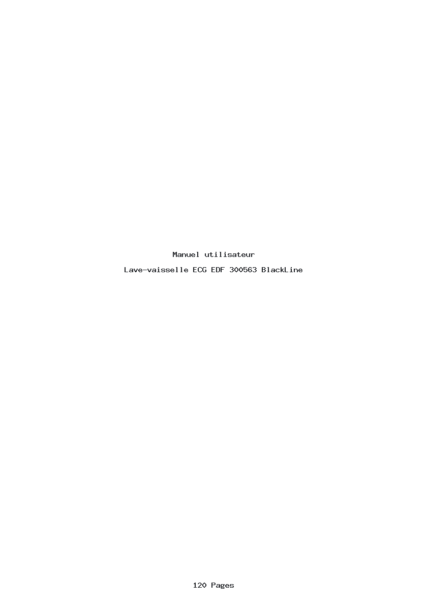 Page 1 de la notice Manuel utilisateur ECG EDF 300563 BlackLine