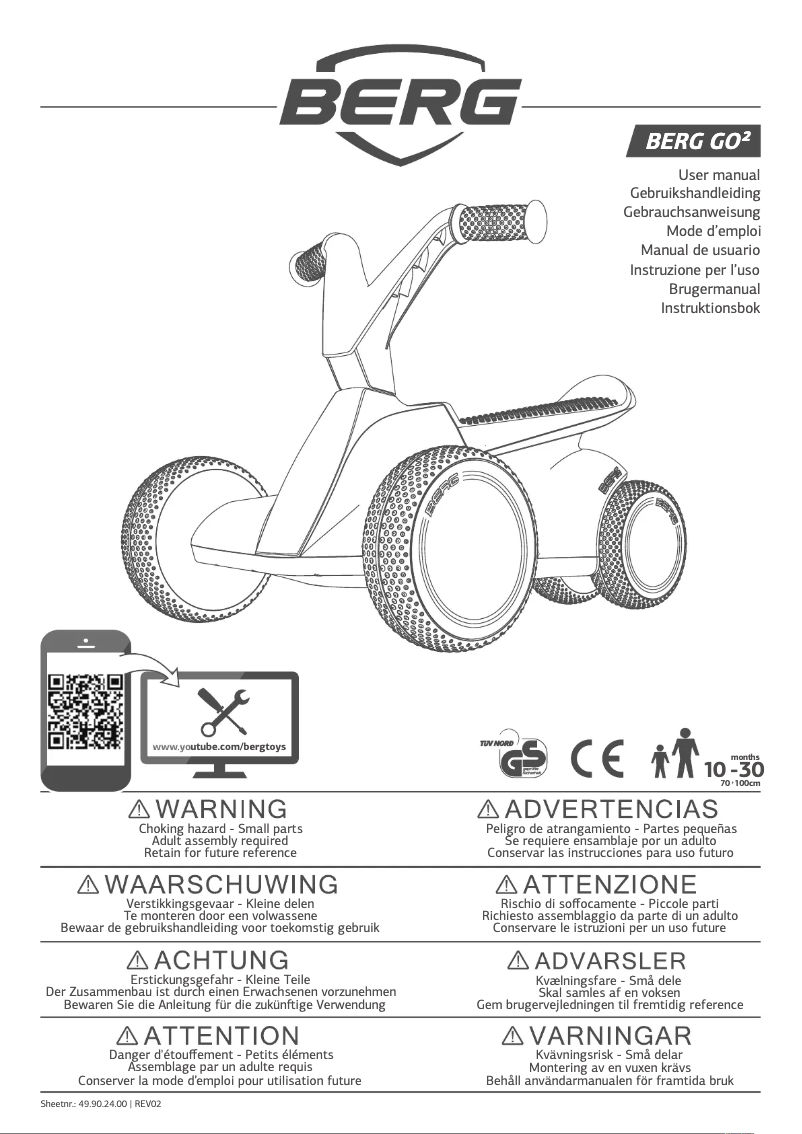 Page 1 de la notice Manuel utilisateur Berg GO²