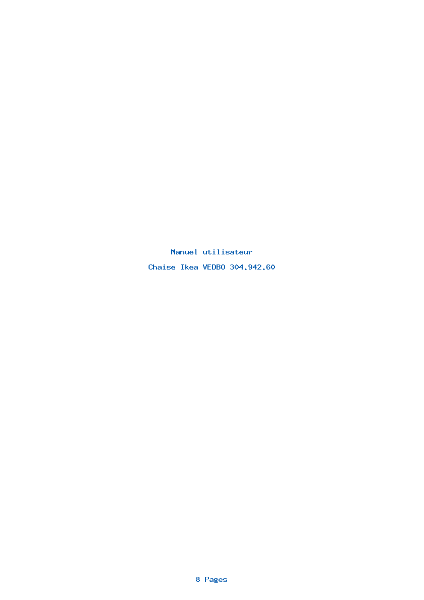 Page 1 de la notice Manuel utilisateur Ikea VEDBO 304.942.60