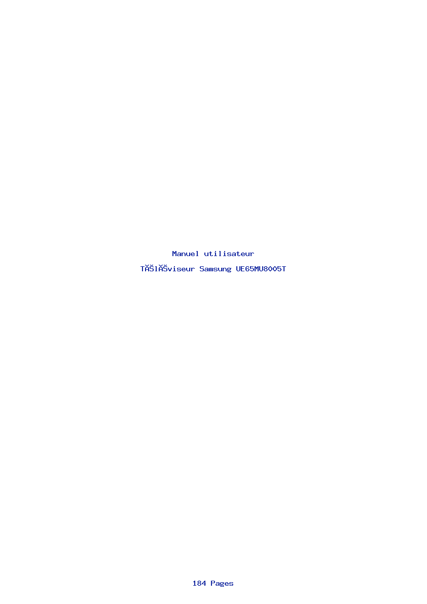 Page 1 de la notice Manuel utilisateur Samsung UE65MU8005T