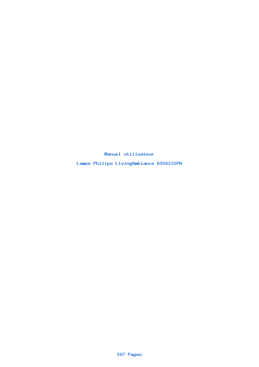 Page 1 de la notice Manuel utilisateur Philips LivingAmbiance 6916231PH