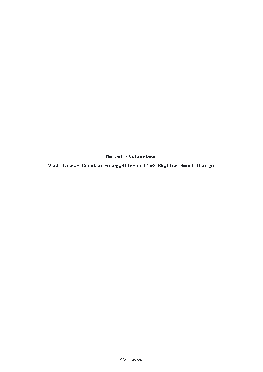 Page 1 de la notice Manuel utilisateur Cecotec EnergySilence 9150 Skyline Smart Design