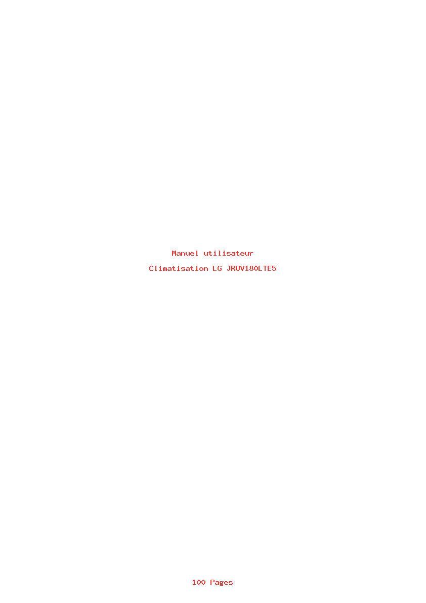 Page 1 de la notice Manuel utilisateur LG JRUV180LTE5
