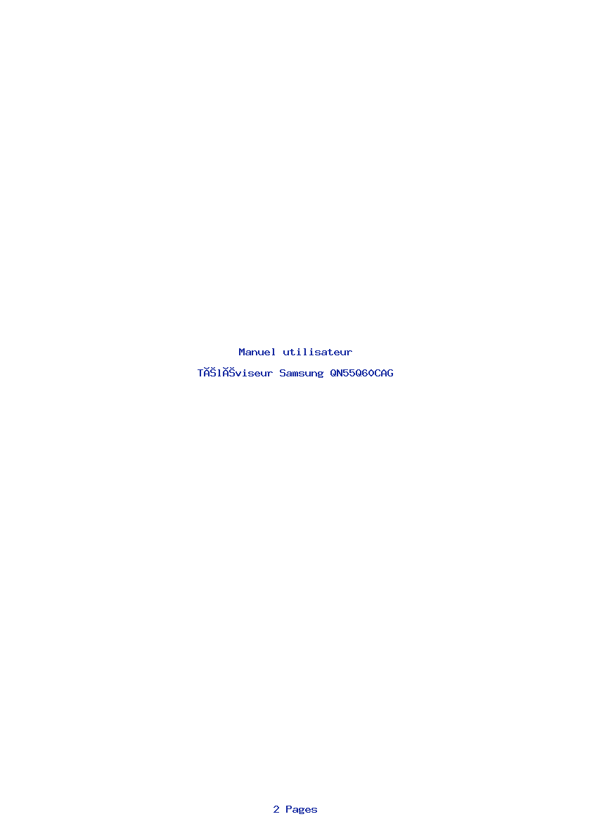 Page 1 de la notice Manuel utilisateur Samsung QN55Q60CAG