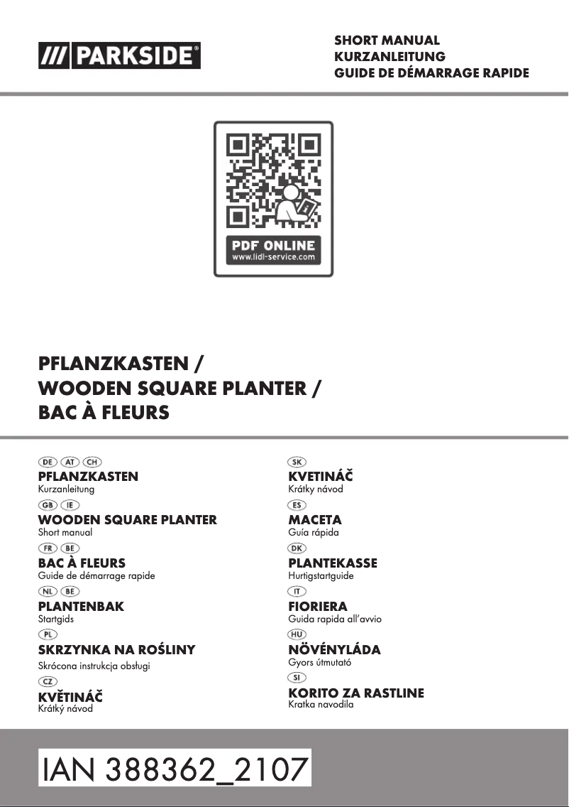 Page 1 de la notice Manuel utilisateur Parkside HG09088