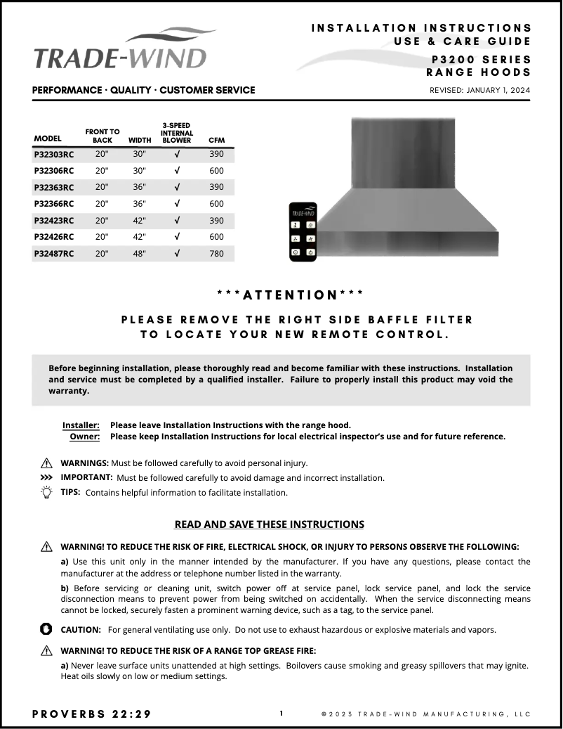 Página 1 del manual Manual de usuario Trade-Wind P32423RC