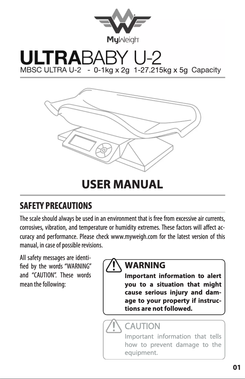 Página 1 del manual Manual de usuario MyWeigh Ultrababy U-2