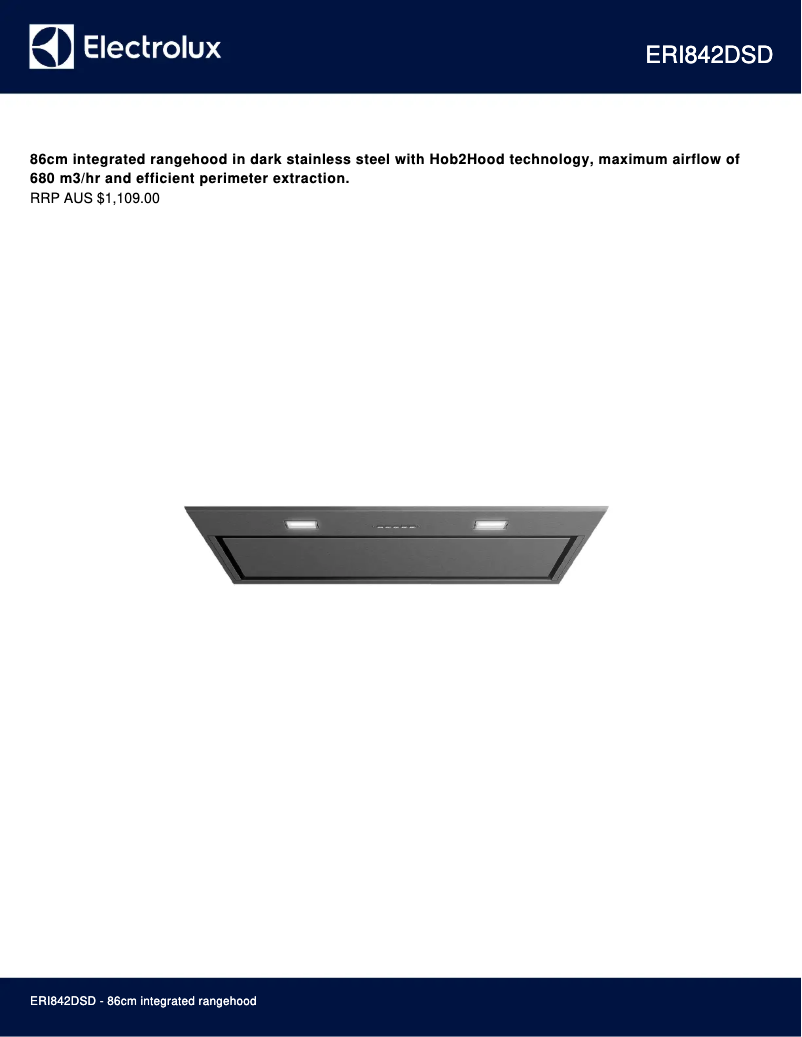 Página 1 del manual Ficha técnica Electrolux ERI842DSD