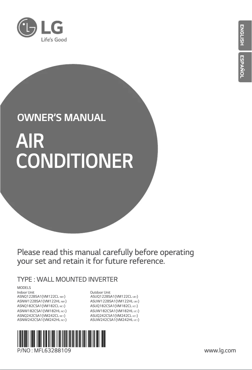 Page 1 de la notice Manuel utilisateur LG VM122HL