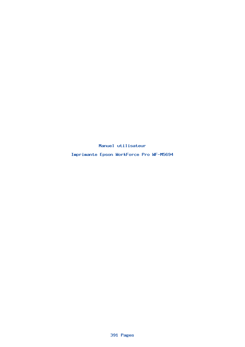 Page 1 de la notice Manuel utilisateur Epson WorkForce Pro WF-M5694