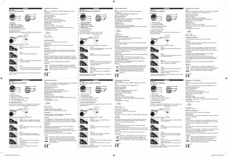 Page 1 de la notice Manuel utilisateur Konig MP3-SP17