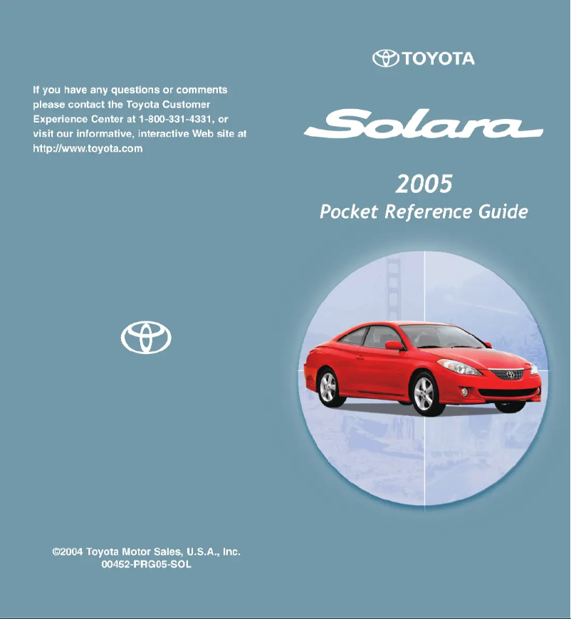 Page 1 de la notice Manuel utilisateur Toyota Camry Solara (2005)