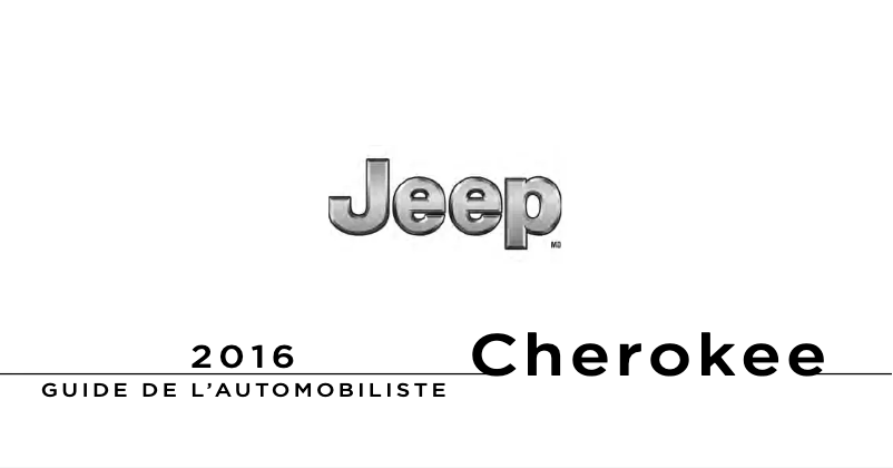 Page 1 de la notice Manuel utilisateur Jeep Cherokee (2016)