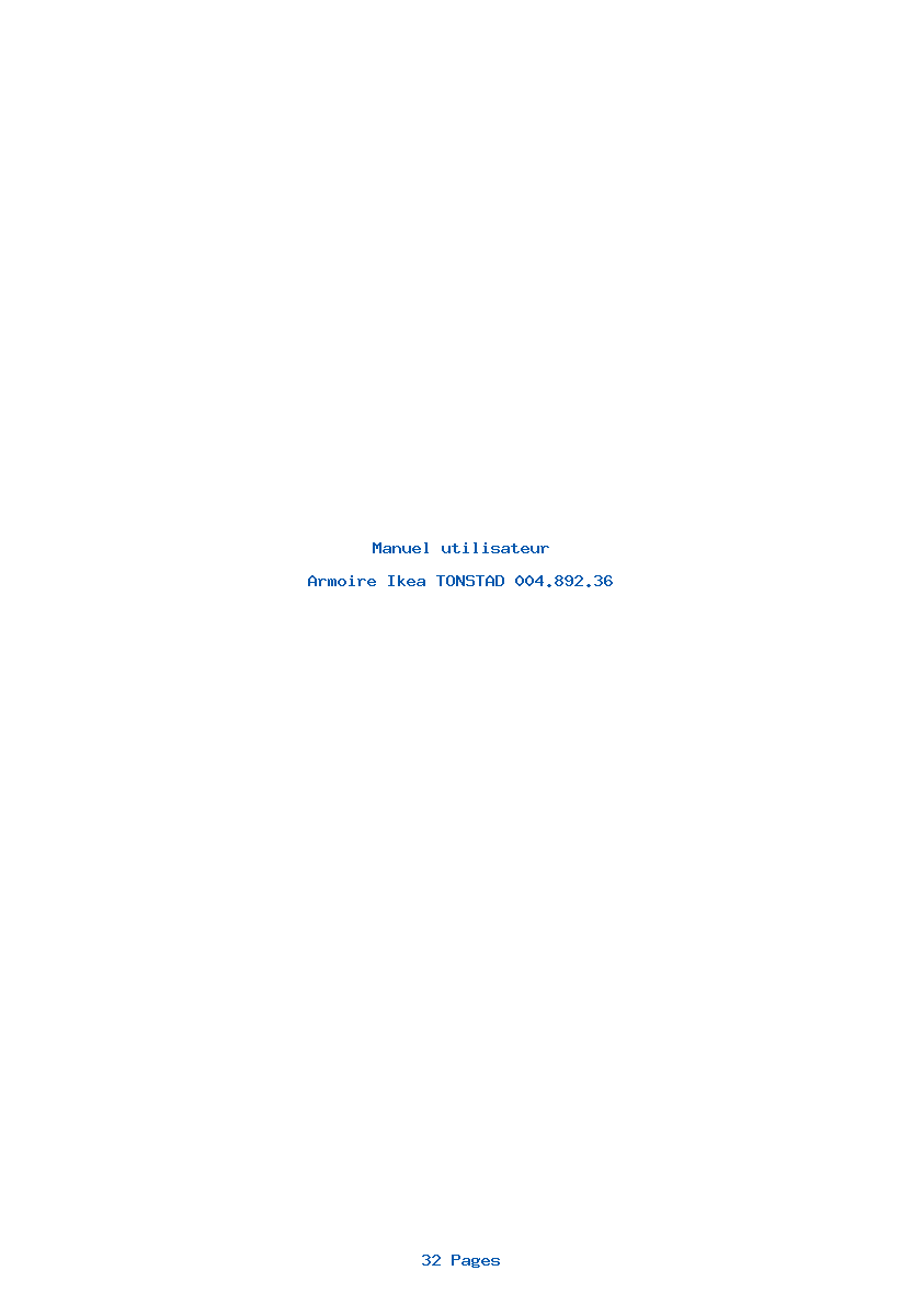 Page 1 de la notice Manuel utilisateur Ikea TONSTAD 004.892.36
