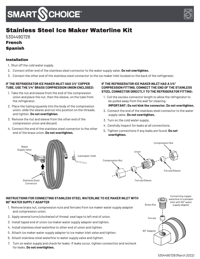 Page 1 de la notice Manuel utilisateur Frigidaire 5304490728
