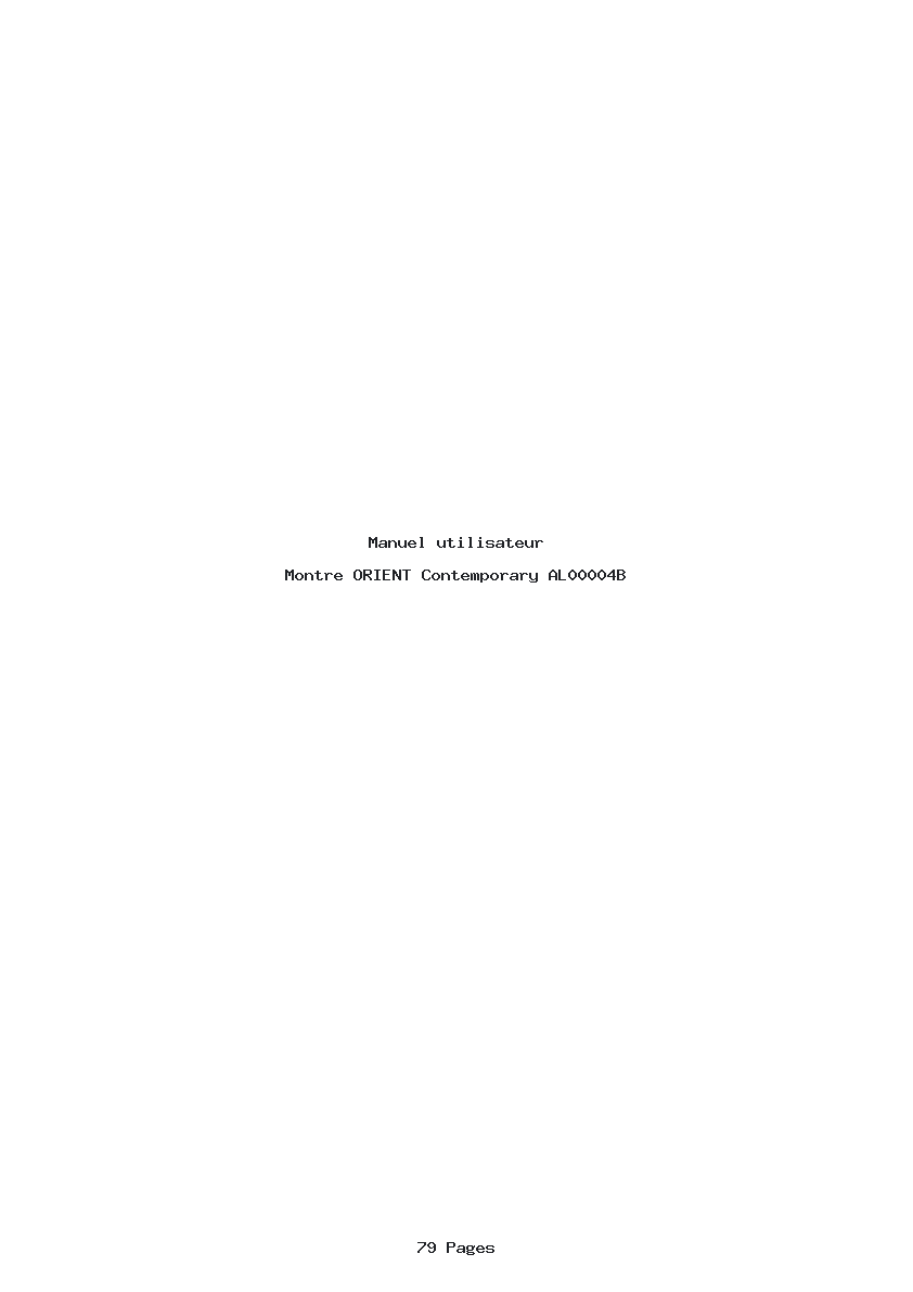 Page 1 de la notice Manuel utilisateur ORIENT Contemporary AL00004B