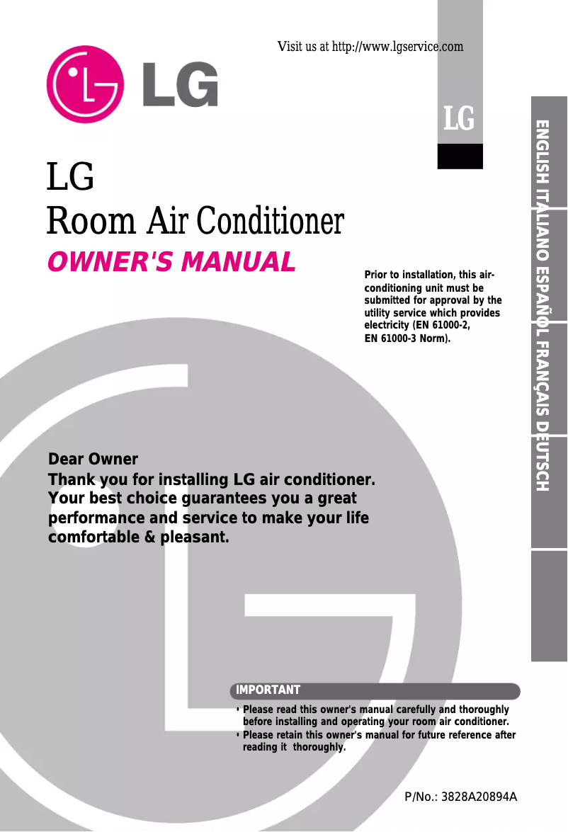 Page 1 de la notice Manuel utilisateur LG BSNH0964DM0