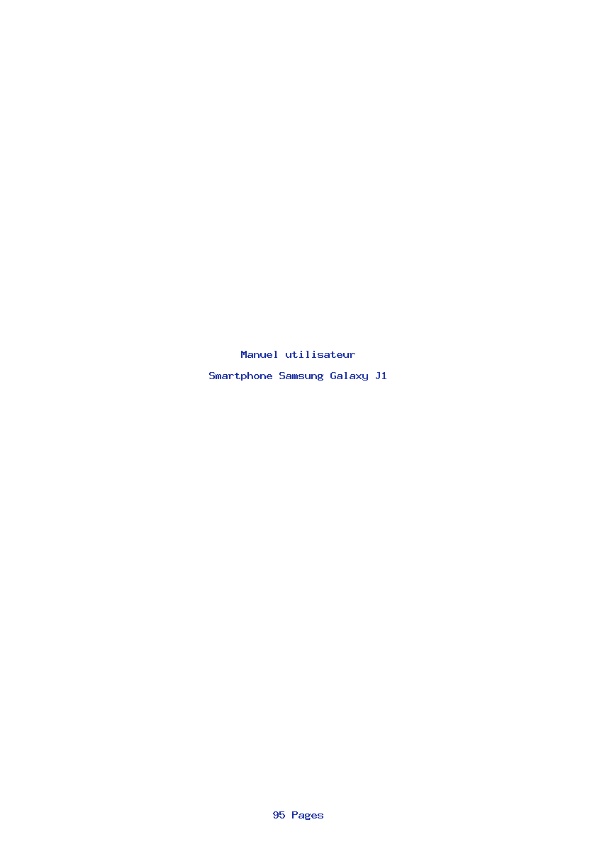 Page 1 de la notice Manuel utilisateur Samsung Galaxy J1