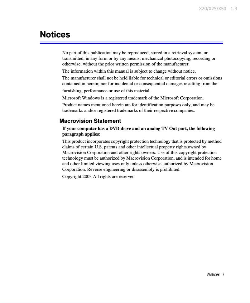 Page 1 de la notice Manuel utilisateur Samsung NP-X50
