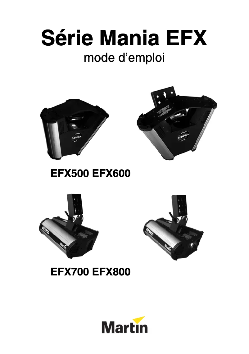 Page 1 de la notice Manuel utilisateur Martin Mania EFX600