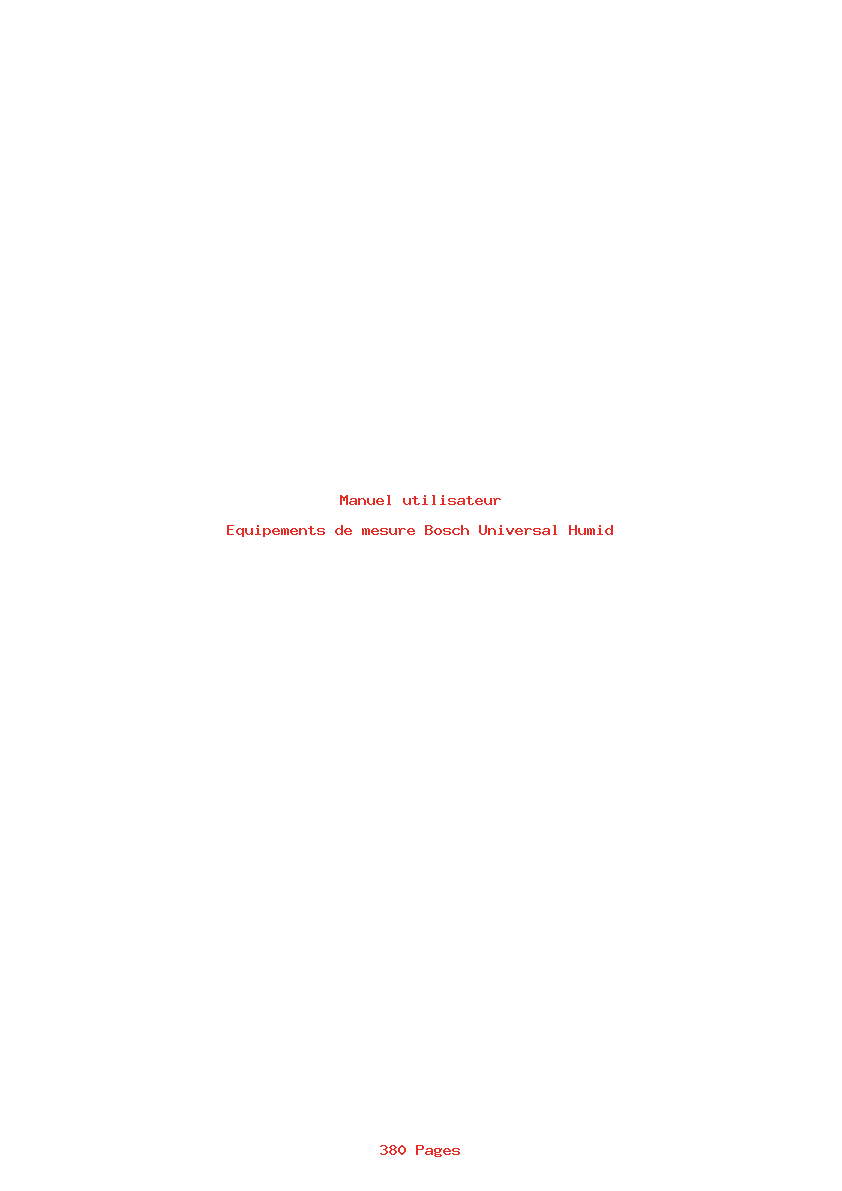 Page 1 de la notice Manuel utilisateur Bosch Universal Humid