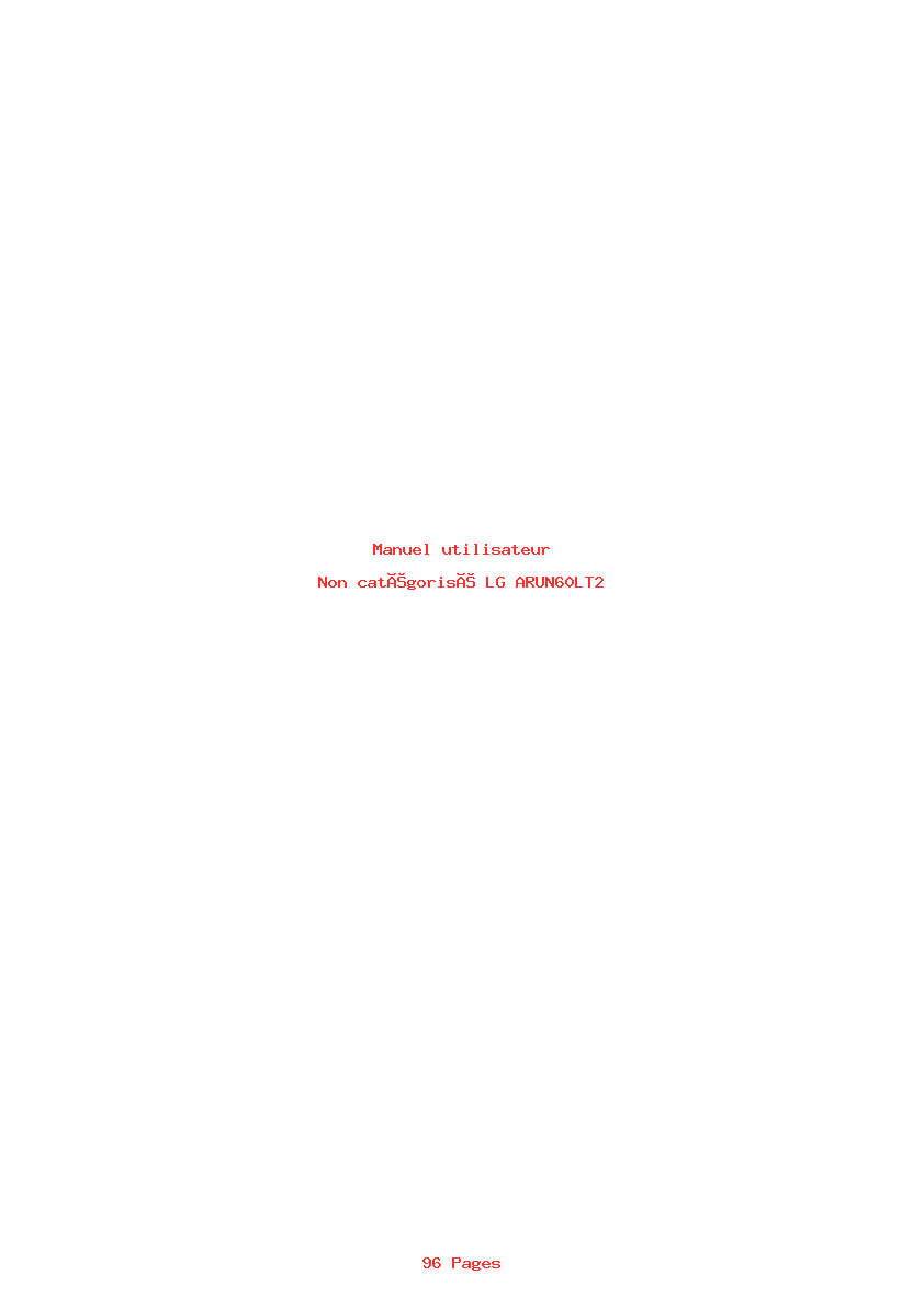 Page 1 de la notice Manuel utilisateur LG ARUN60LT2