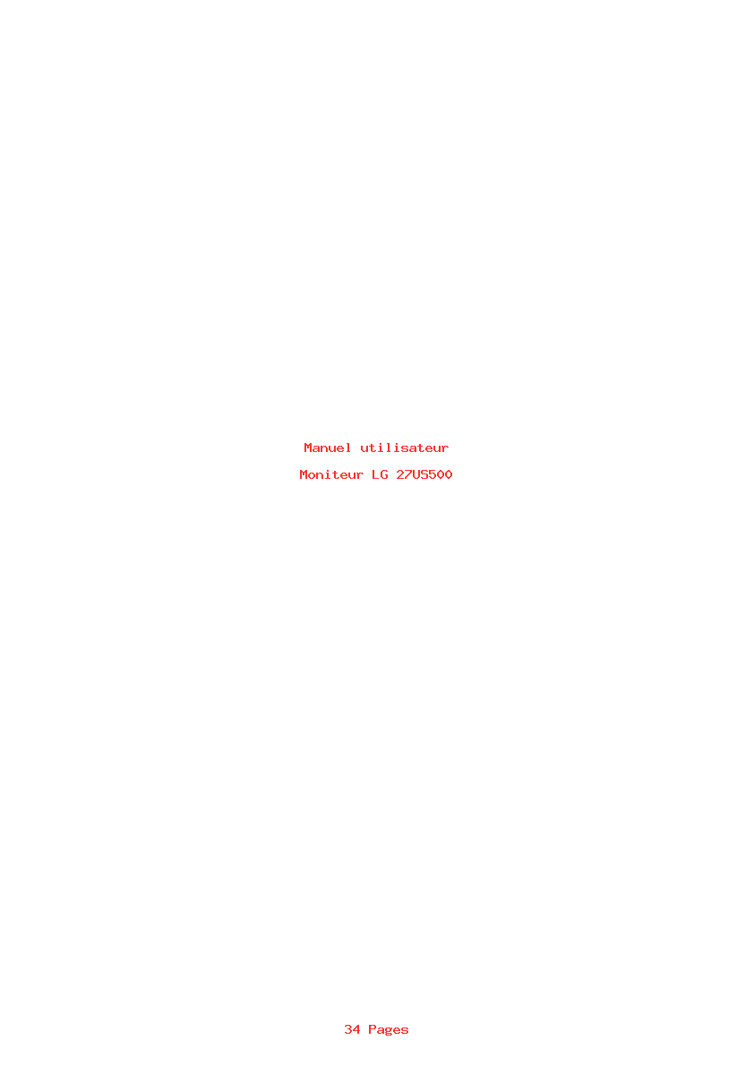 Page 1 de la notice Manuel utilisateur LG 27US500