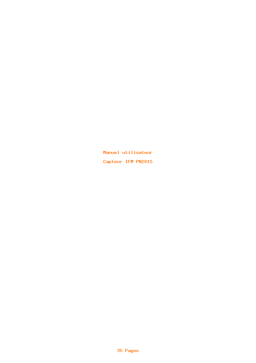 Page 1 de la notice Manuel utilisateur IFM PN2015