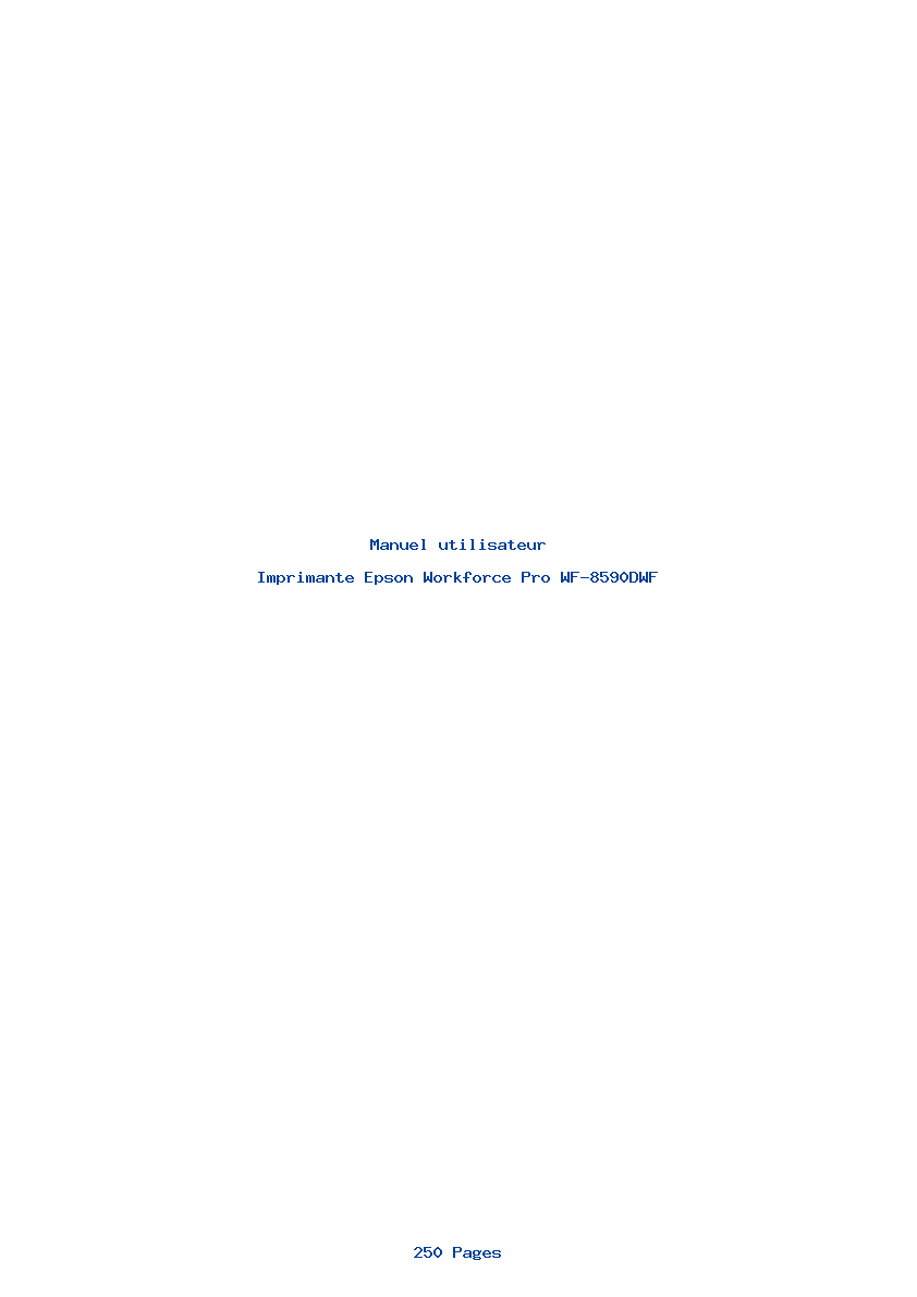 Page 1 de la notice Manuel utilisateur Epson Workforce Pro WF-8590DWF