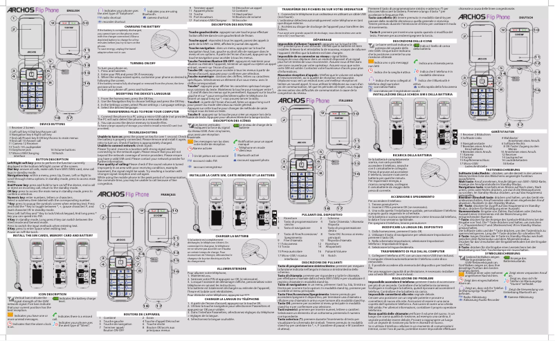 Page 1 de la notice Manuel utilisateur Archos Flip Phone