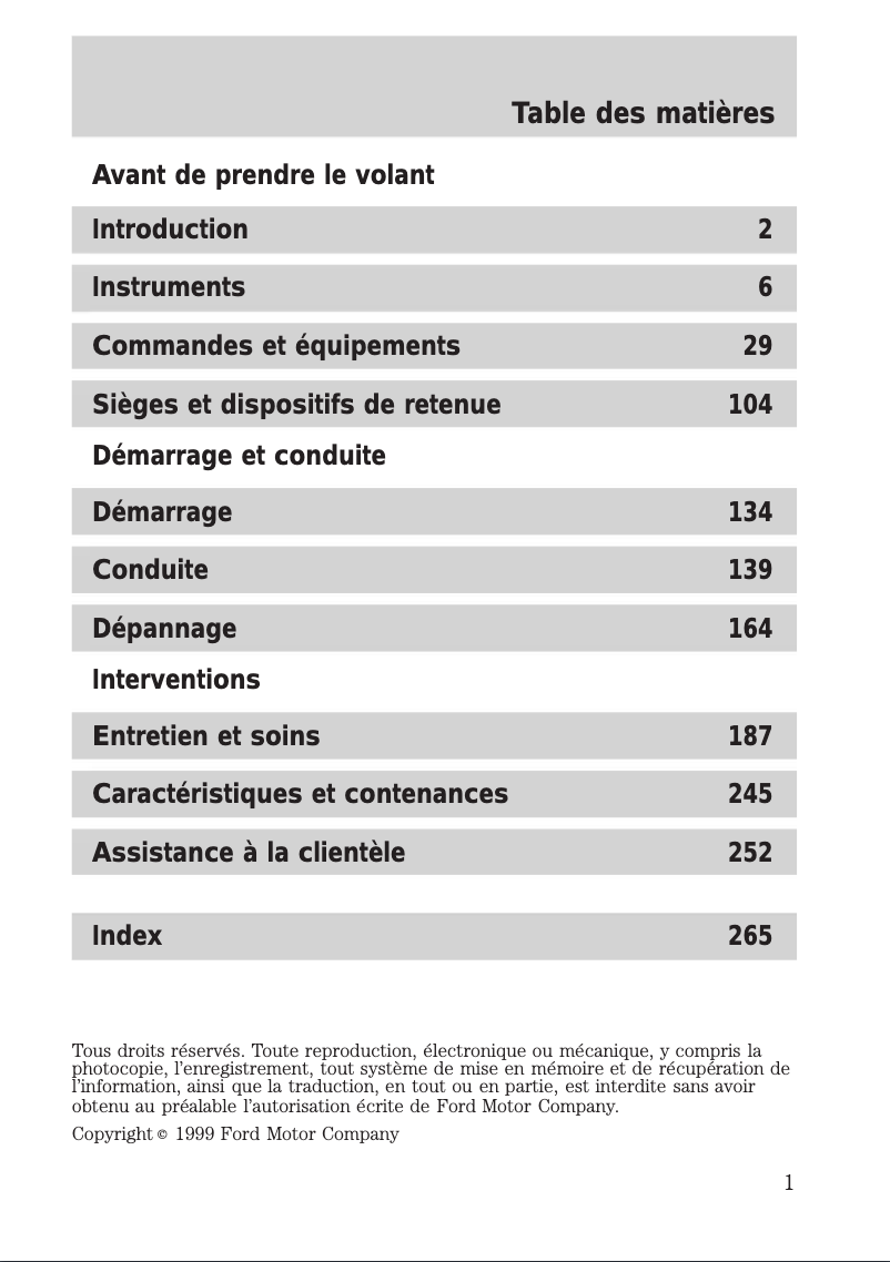 Page 1 de la notice Manuel utilisateur Lincoln LS (2000)