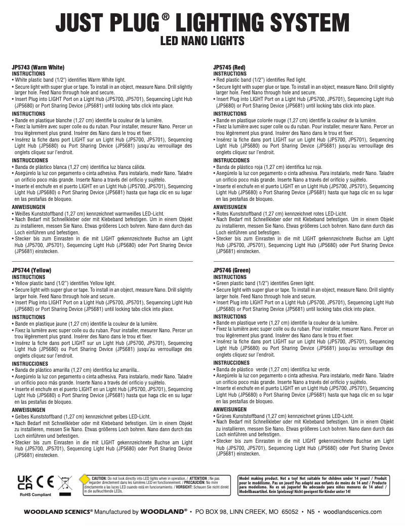 Page 1 de la notice Manuel utilisateur Woodland Scenics JP5745