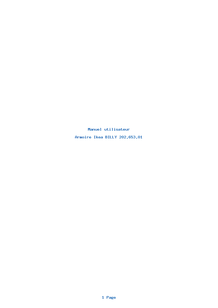 Page 1 de la notice Manuel utilisateur Ikea BILLY 202.653.01