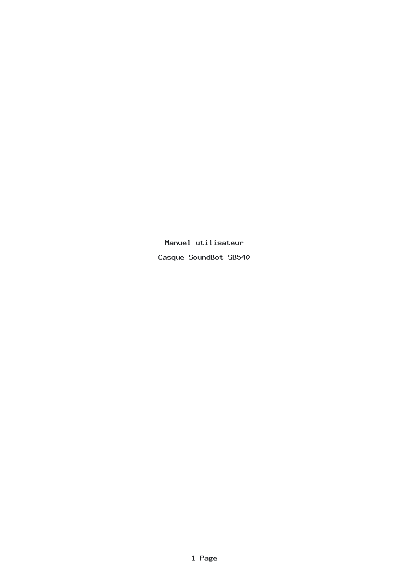 Page 1 de la notice Manuel utilisateur SoundBot SB540
