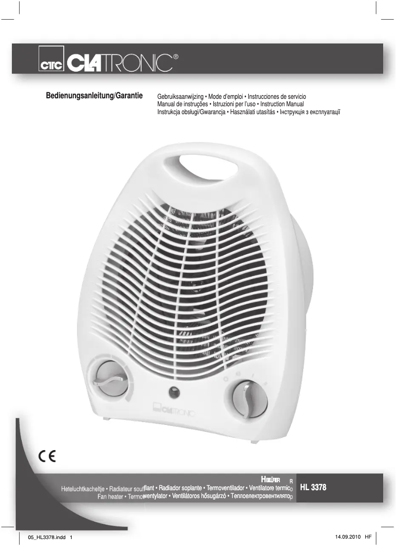 Page 1 de la notice Manuel utilisateur Clatronic HL 3378