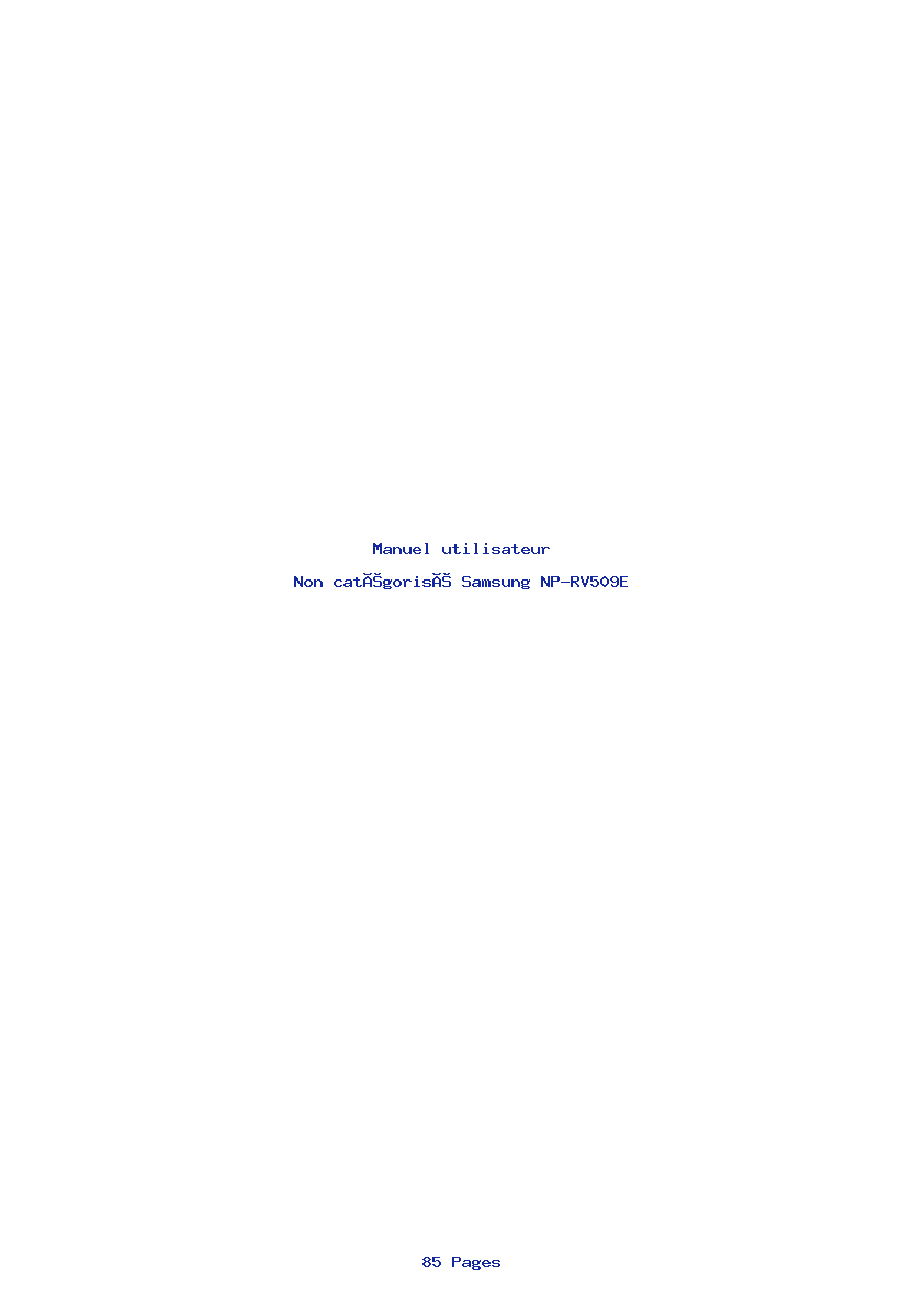 Page 1 de la notice Manuel utilisateur Samsung NP-RV509E