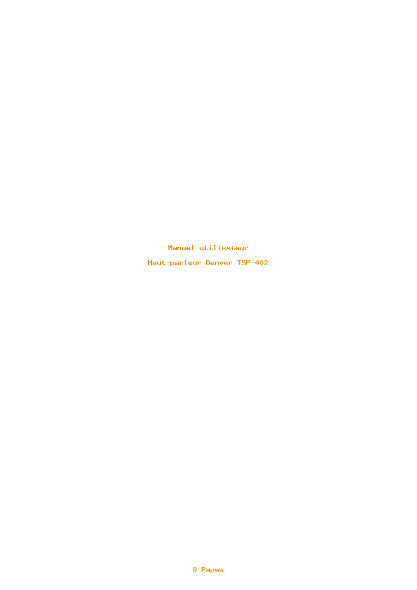 Page 1 de la notice Manuel utilisateur Denver TSP-402