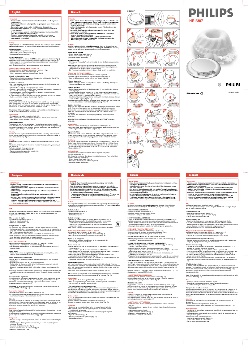 Page n°1 - Manuel utilisateur Philips HR2387