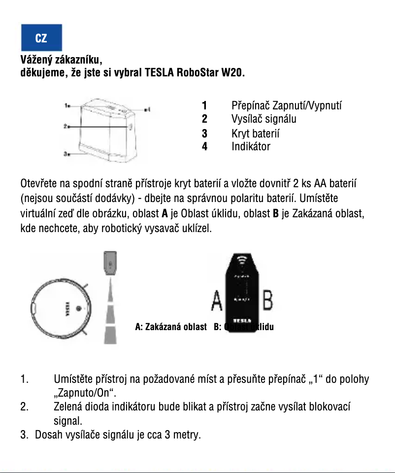 Page 1 de la notice Manuel utilisateur Tesla RoboStar W20