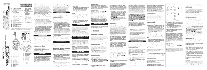 Page 1 de la notice Manuel utilisateur Uniden GMR5099-2CKHS